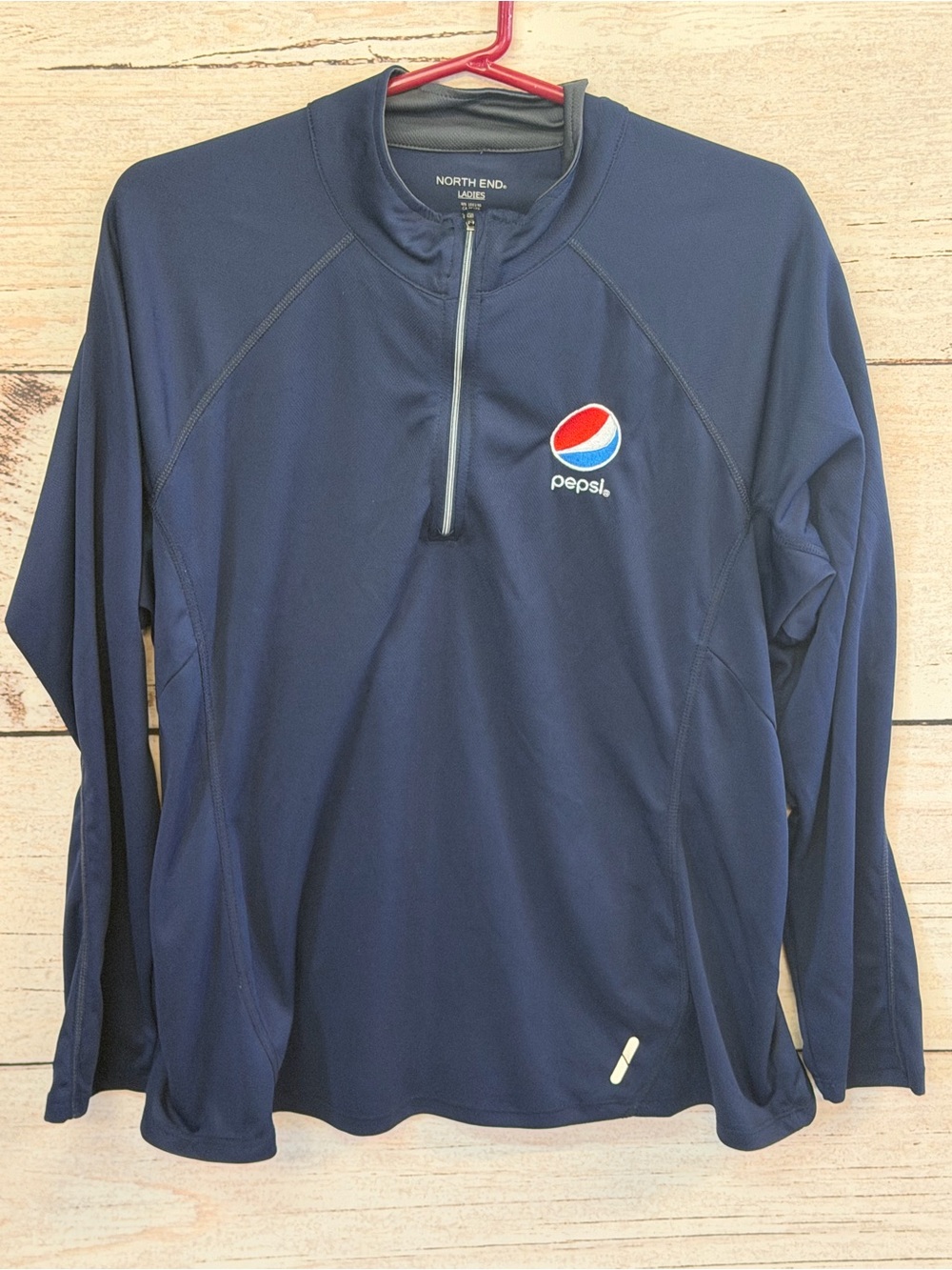Pepsi Navy and Red Quarter-Zip Long-Sleeve Rash Guard